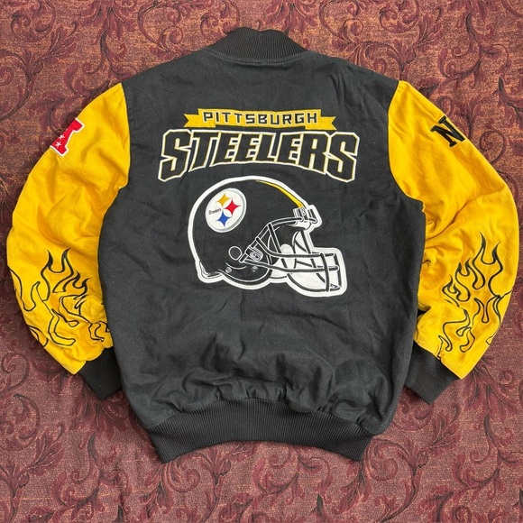 VTG Pittsburg Steelers NFL Flame Jacket - Picture 2 of 8